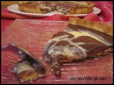 Tarte crousty fondante au salidou et chocolat marbré - Photo par batais