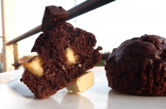 Muffins légers double choco & courgettes - Photo par chouya