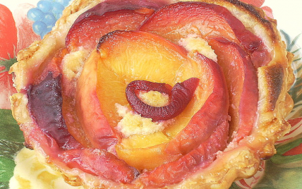 Tartelettes aux pêches à la crème d'amandes - Photo par La soupe à la citrouille