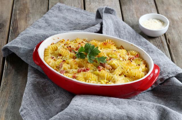 Fusilli au four aux poireaux et aux lardons - Photo par Silvia Santucci