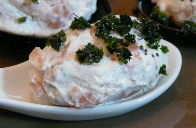 Cuillères apéritives saumon ricotta - Photo par bonpou