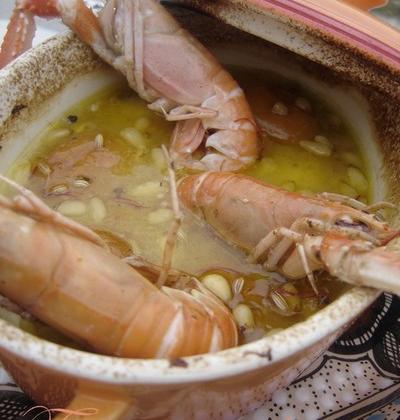 Tajine de joues de lotte aux abricots et langoustines - Photo par Marie-France