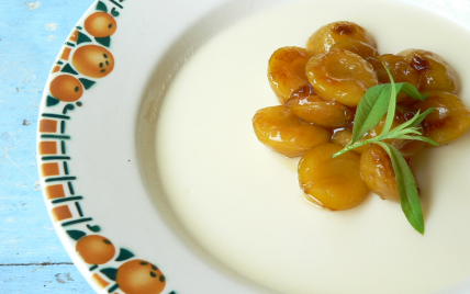 Blanc-manger aux amandes et mirabelles - Photo par Chef Damien