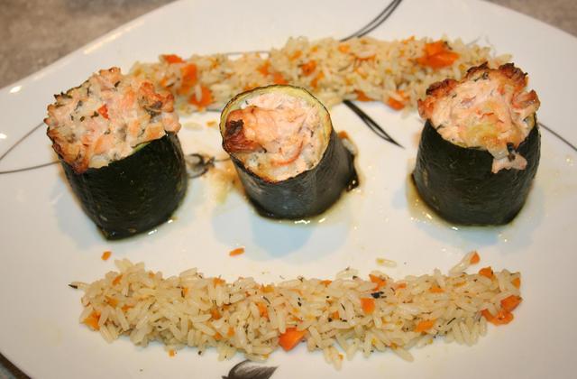 Courgettes farcies au saumon et chèvre chaud - Photo par jennifer oliver