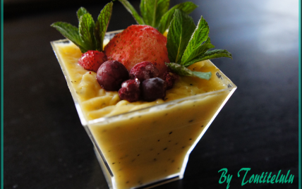 Cème dessert mangue/passion sans gluten - Photo par Toutitelulu