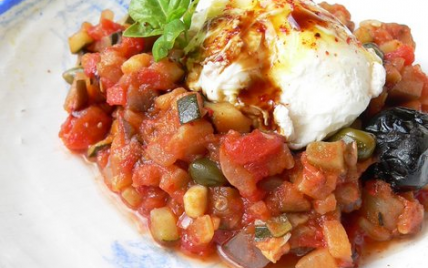 Caponata "comme en Sicile" à l'œuf poché - Photo par Chef Damien
