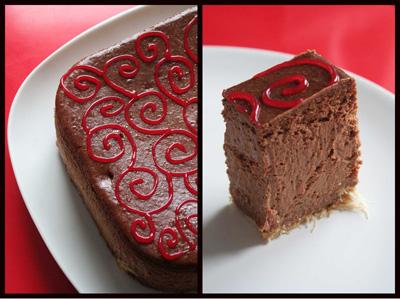 Cheesecake très chic au chocolat et poivron rouge - Photo par loukou
