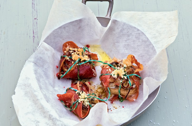 Recette Papillote De Jambon D Auvergne Champignons Cantal Et Crumble Au Thym 750g