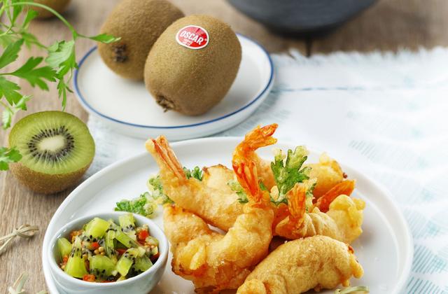 Tempura de gambas et chutney de kiwi - Photo par Patricia Kettenhofen