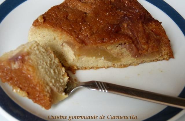 Gâteau de semoule aux pêches blanches et verveine - Photo par Carmen