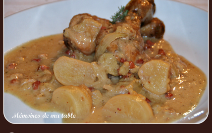 Pilons de poulet aux navets, pommes et cidre - Photo par wouterj
