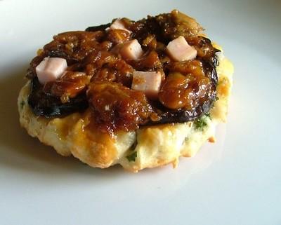 Mini tatins champignons & aubergines, pâte pesillée - Photo par sandricCV