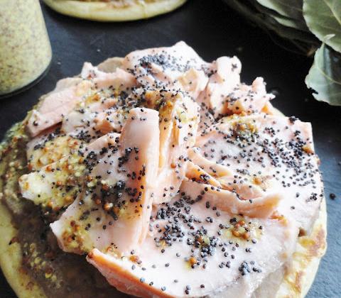 Pancakes purée de lentilles et saumon poché - Photo par saveurs espiegles