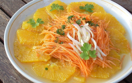 Salade de carottes à l'orange et au gingembre - Photo par La soupe à la citrouille