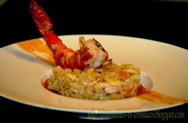 Risotto de coquillettes aux crustacés, et sa bisque - Photo par Cédric de Coquillettes et Crustacés