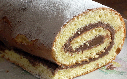 Gâteau roulé au Nutella - Photo par La soupe à la citrouille