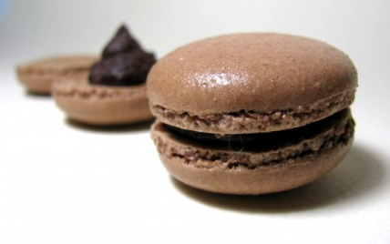 Macarons chocolat - noisettes - Photo par lafaimdesdelices