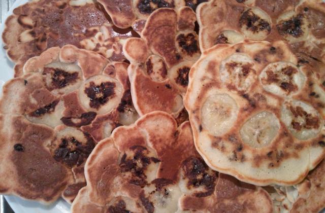 Pancakes aux pépites de chocolat et banane - Photo par Nuage de Lait