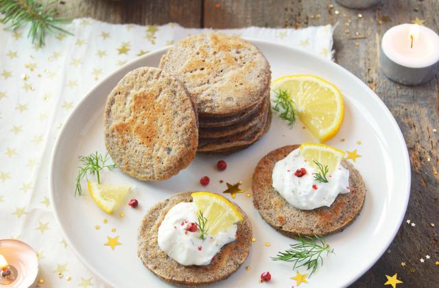 Blinis de sarrasin & cheese cream - Photo par Angélique Roussel pour Soy