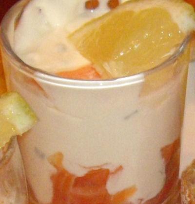 Verrine de saumon et Boursin - Photo par misstrl