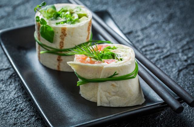 Wrap saumon fumé & crudités - Photo par 750g