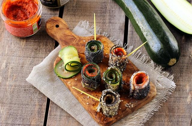 Makis de courgette et radis noir, olivade et délice de tomate séchée. - Danival