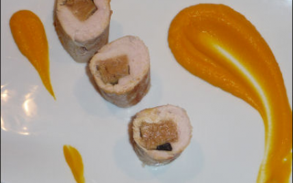 Dinde farcie au foie gras truffé & mousseline de potimarron à la passion - Photo par benoitE9w