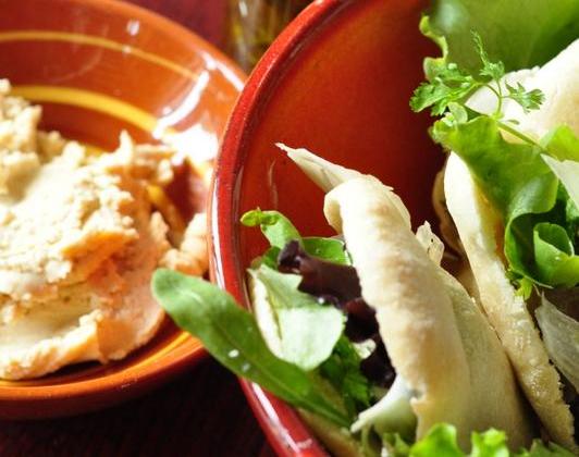 Pitas fraîcheur poulet, houmous et jeunes pousses - Snapulk