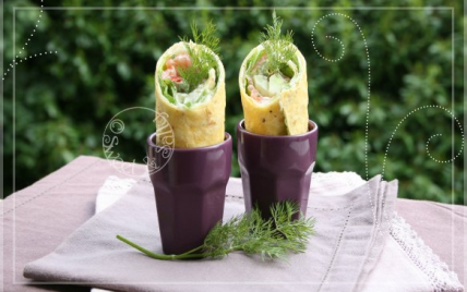 Wraps de saumon à l'aneth, concombre et tomate - Photo par Dan