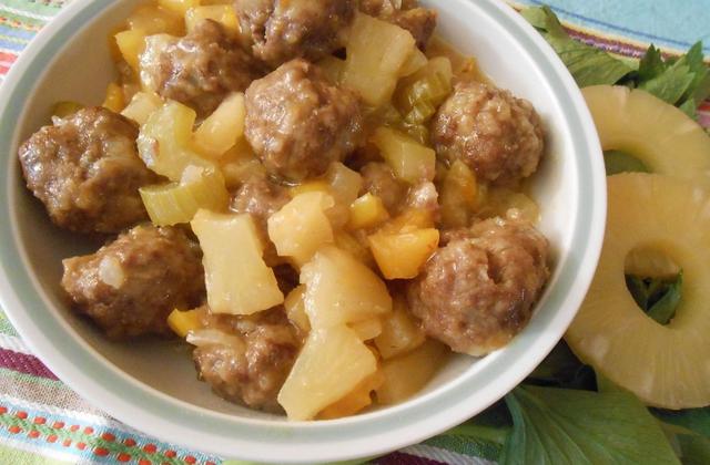Boulettes de viande, sauce à l'ananas - Photo par Le Paradis d'Aurélie