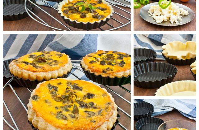 Tartelettes feuilletées au chèvre et aux champignons - Photo par 750g