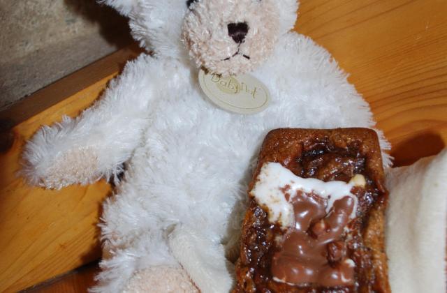 Fondants au chocolat au lait, cœur d'ourson guimauve - Photo par les petites douceurs de lénou