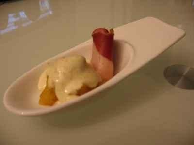 Petites cuillères magret fumé, compotée de pommes et sa crème fouettée au curry - Photo par axelle0