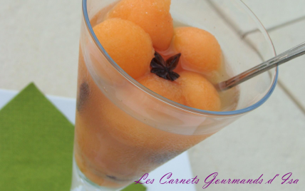 Petite soupe de billes de melon au Lillet - maclarelisa
