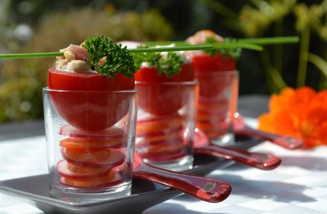 Tomates à la coque et carpaccio radis-carottes (verrines) - Communauté 750g