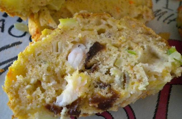 Cake courgettes et crevettes - Photo par Ladylettante