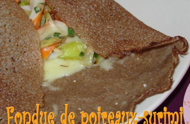 Galette à la fondue de poireaux et au surimi - Photo par paulinc7