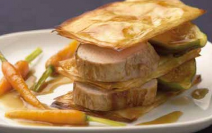 Pastilla de mignon de veau rôti aux figues et ses carottes au jus - Photo par Qualitivi