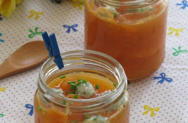 Compotée de melon à la vanille et billes de Roquefort Papillon - Photo par eloala