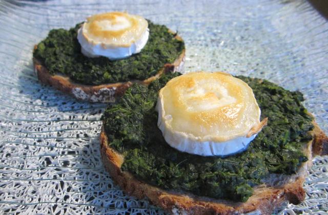Tartine express chèvre épinard - Photo par bugsyc