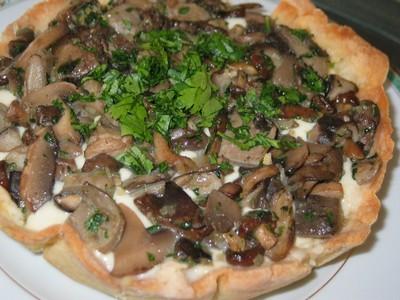 Tarte aux champignons et fromage - Photo par cathwo