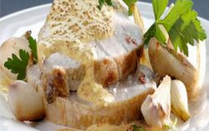 Rôti de porc en cocotte à la moutarde ancienne - Photo par Le Porc
