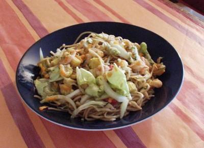 Nouilles chinoises au poulet et au gingembre - Photo par iyodat