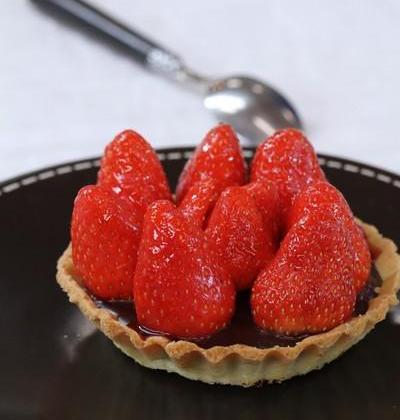 Tartelettes choco-gariguettes de France - AOPn fraise