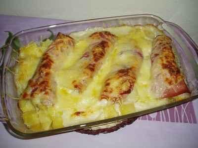 Gratin de bananes, pommes de terre et jambon - Photo par newelm