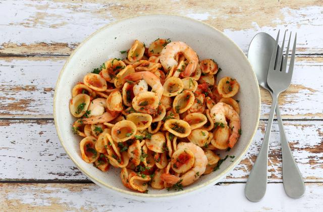 Orecchiette aux crevettes et sauce tomate - Photo par Silvia Santucci