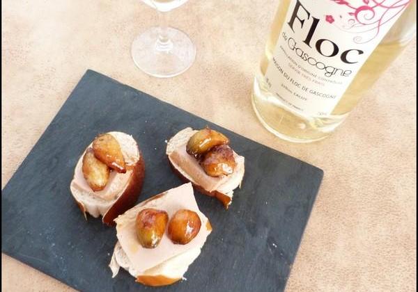 Canapés de foie gras du Gers & à l'ail blanc de Lomagne confit au Floc de Gascogne - Photo par aureliVD