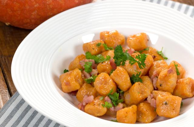 Gnocchis de potiron aux lardons - Photo par 750g