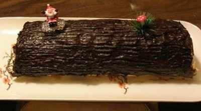 Bûche de Noël Chocolat-Marron - Photo par tdorot