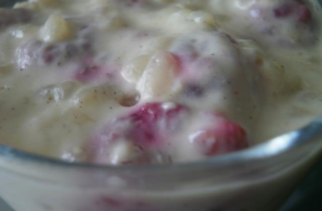 Riz au lait au chocolat blanc et aux framboises - fabien7tv